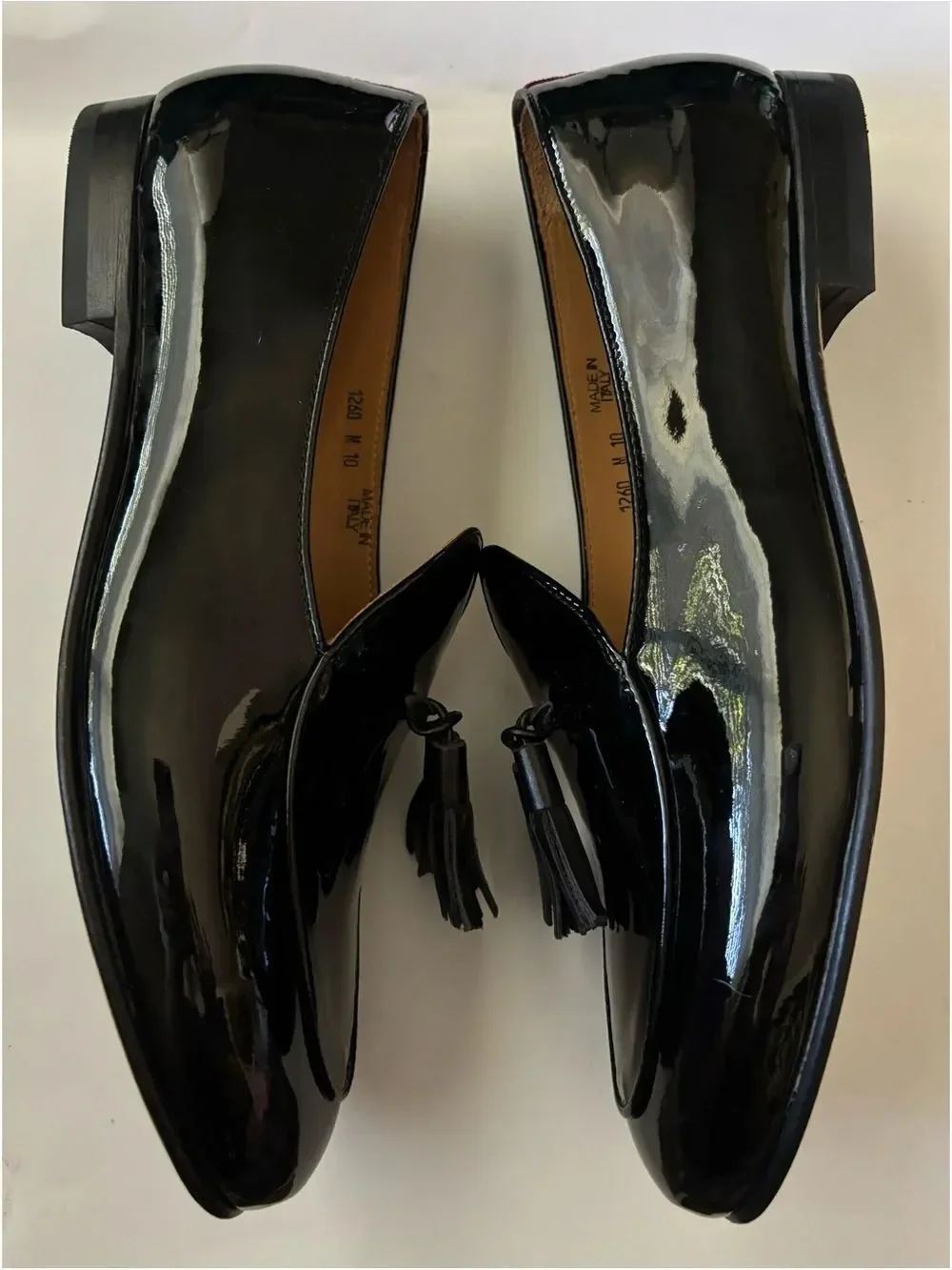 Del Toro Classic Black Patent Leather Tassel Loafers~like New ~ Size 10M